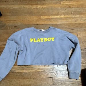 Cropped playboy crewneck
